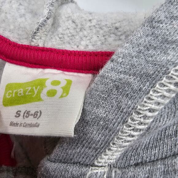 Crazy 8 Girls Button Detail Sweatshirt Hooded Poncho Shirt Jacket Gray Small‎ - Picture 4 of 7
